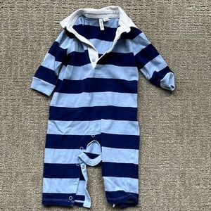 Janie and Jack Baby Striped Collared One-Piece Longall